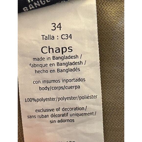 Chaps Flat Front Khaki Shorts Size 34 – 100% Polyester - Picture 6 of 6